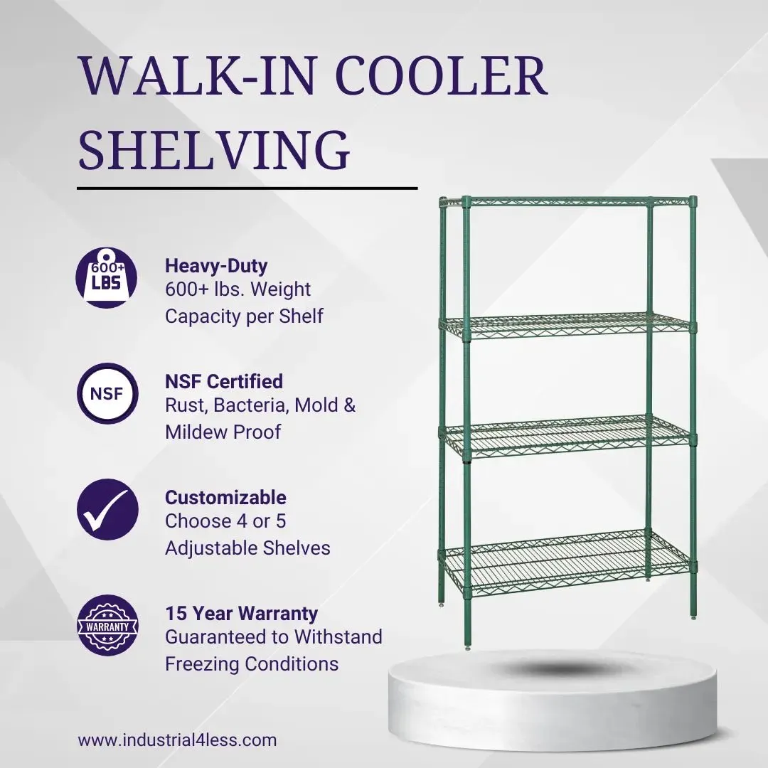 12" x 72" Walk In Cooler and Freezer Wire Shelving Unit