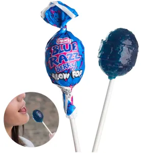 20 Pc Charms Blue Razzberry Raspberry Blow Pops Lollipop Sucker Candy Gum Filled