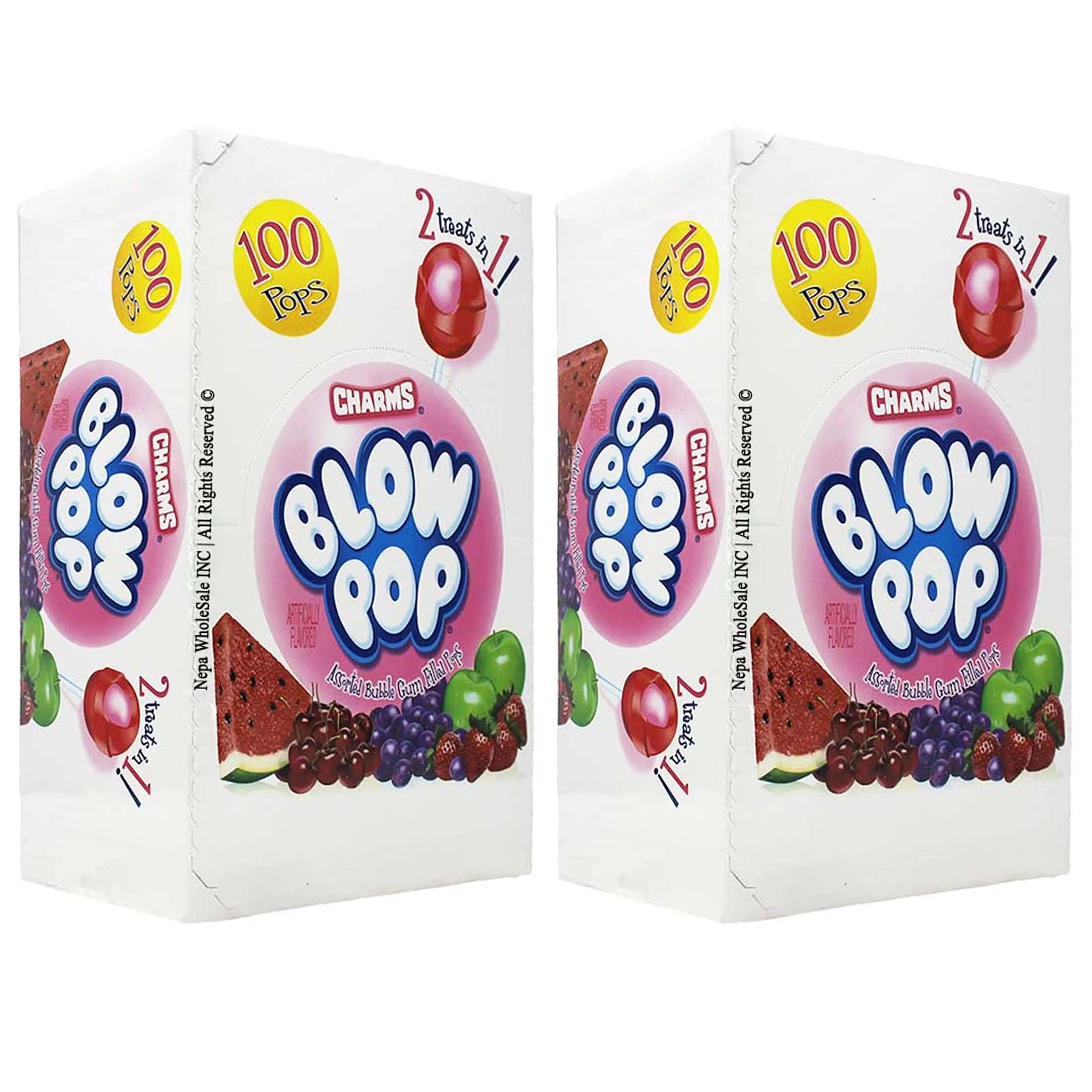 200 Charms Bubble Gum Blow Pop Lollipop Candy Sucker Fruit Flavor Wholesale Bulk