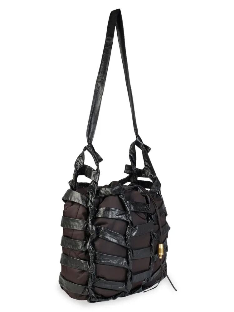 Bottega Veneta leather shoulder bag, black