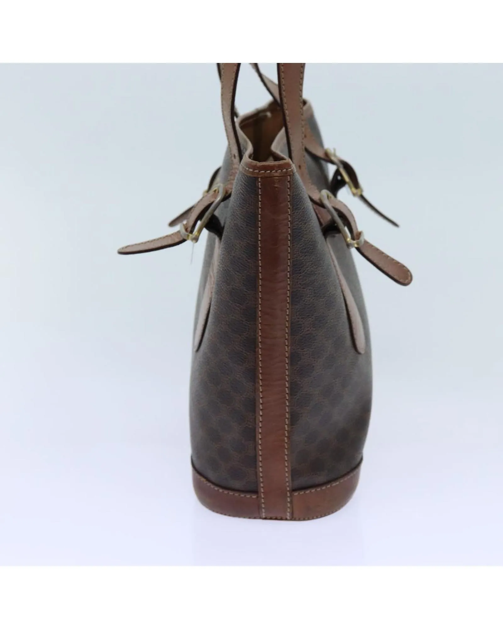 Canvas Shoulder Bag with Brown Macadam Print - Authentic Celine
