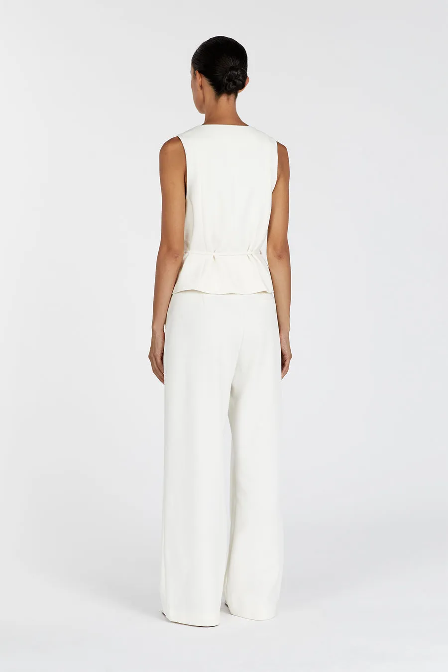 CELINE CREAM ASYMMETRICAL TOP