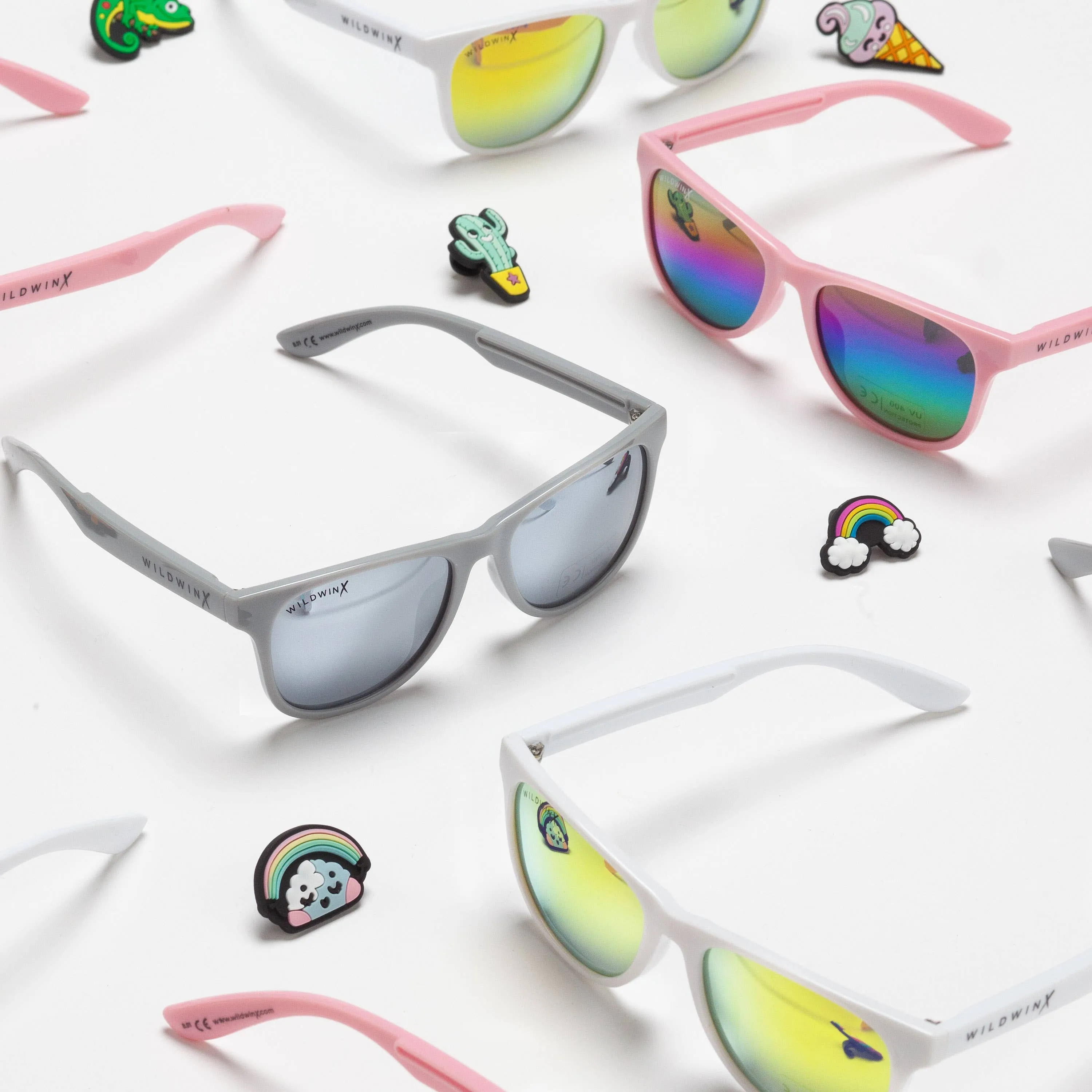Children’s White Sunglasses & Charm Kit - Kawaii