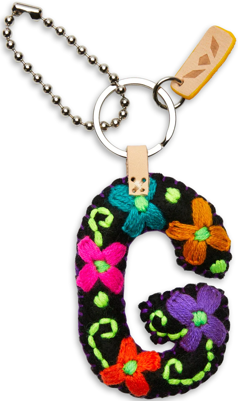 Consuela Black Felt Letter Charms