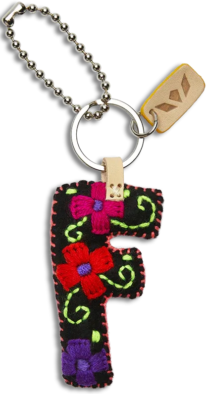 Consuela Black Felt Letter Charms