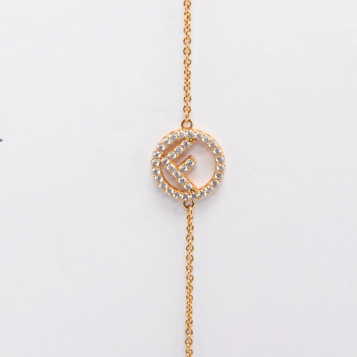 Fendi Gold Tone Crystal F Is Fendi Bracelet