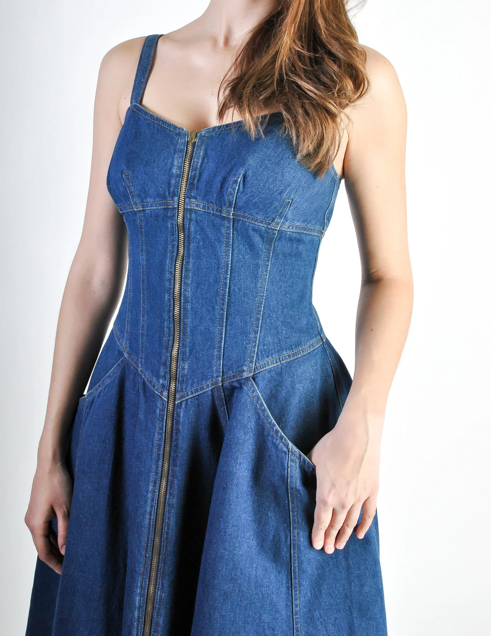 Fendi Vintage Blue Denim Jean Dress