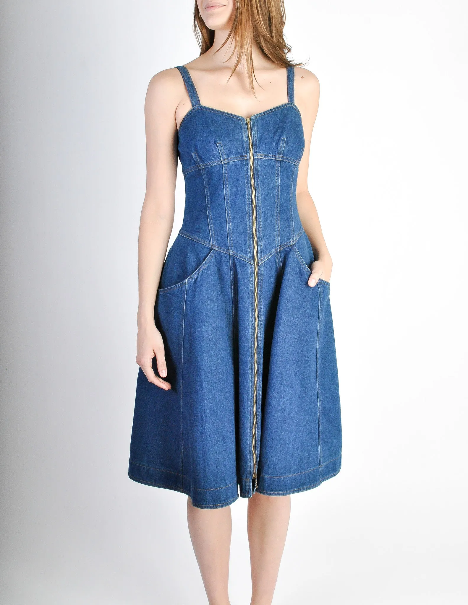 Fendi Vintage Blue Denim Jean Dress