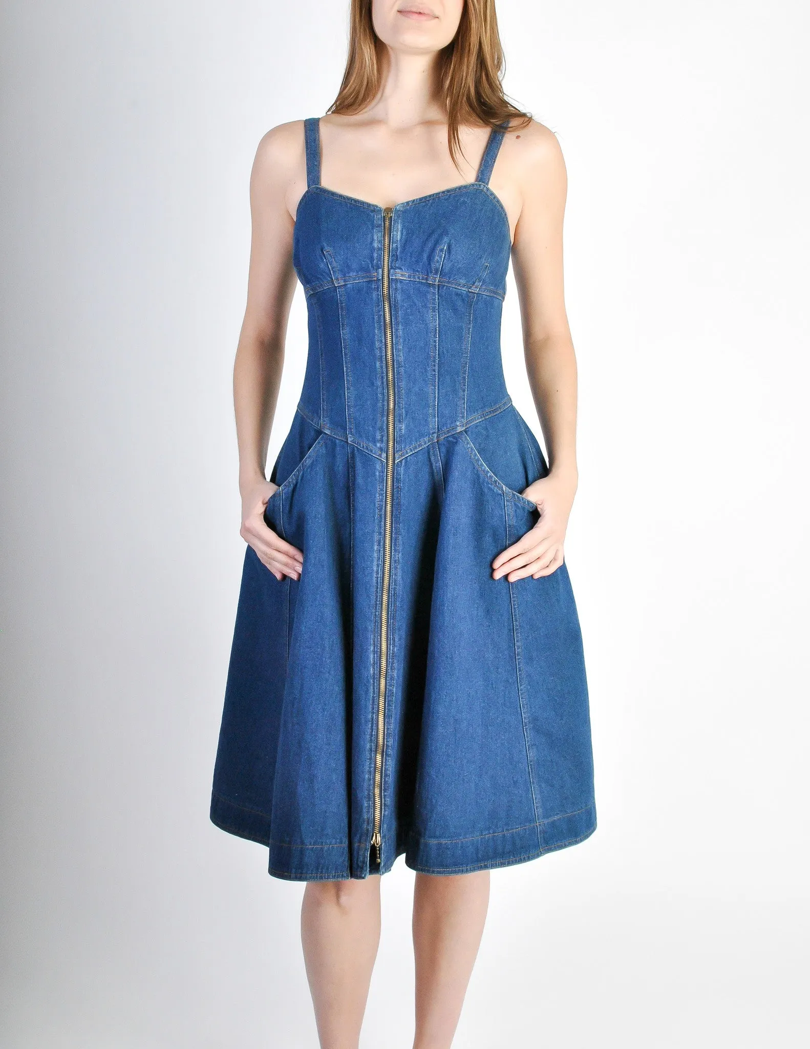 Fendi Vintage Blue Denim Jean Dress