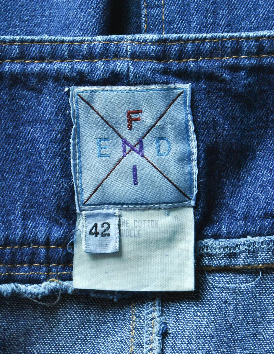 Fendi Vintage Blue Denim Jean Dress