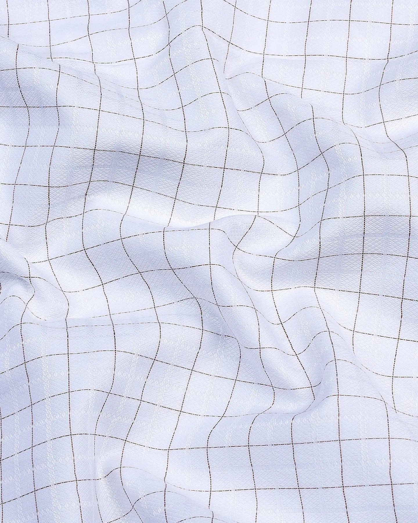 Golden Cream With Cornish White Premium Check Giza Shirt