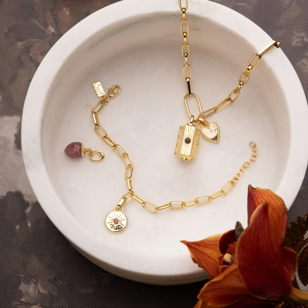 Interchangeable Charm Bracelet | Tourmaline/Healing/Gold