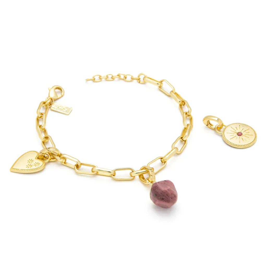 Interchangeable Charm Bracelet | Tourmaline/Healing/Gold