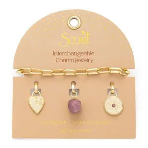 Interchangeable Charm Bracelet | Tourmaline/Healing/Gold