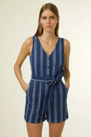 Mila Denim Pinstripe Romper