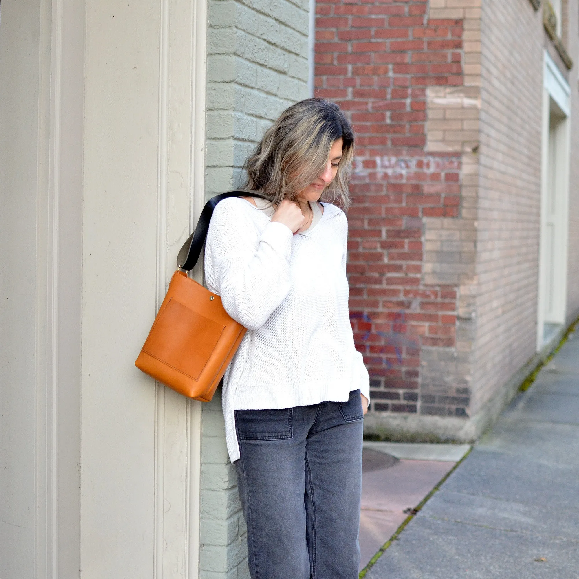 PARKER Small Convertible Crossbody - Honey Brown Leather