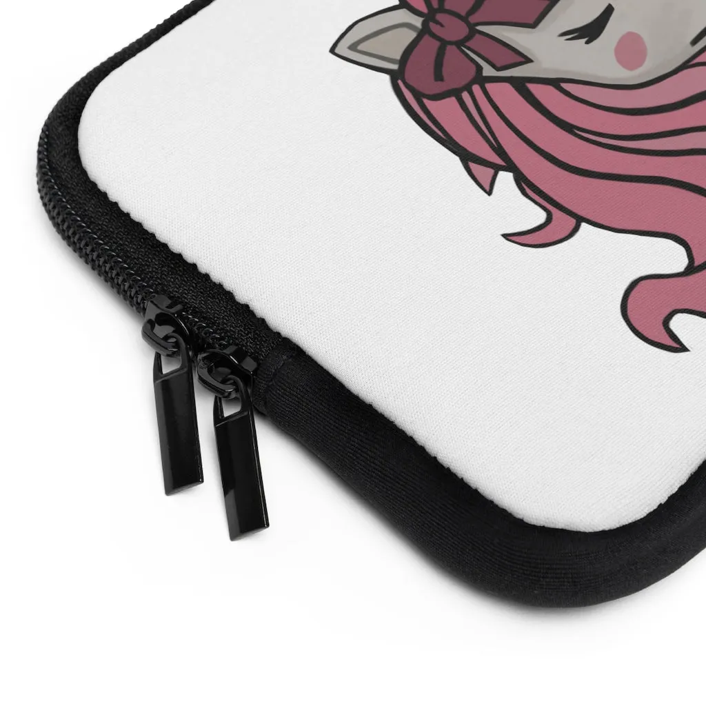 Pink Unicorn Head Laptop Sleeve