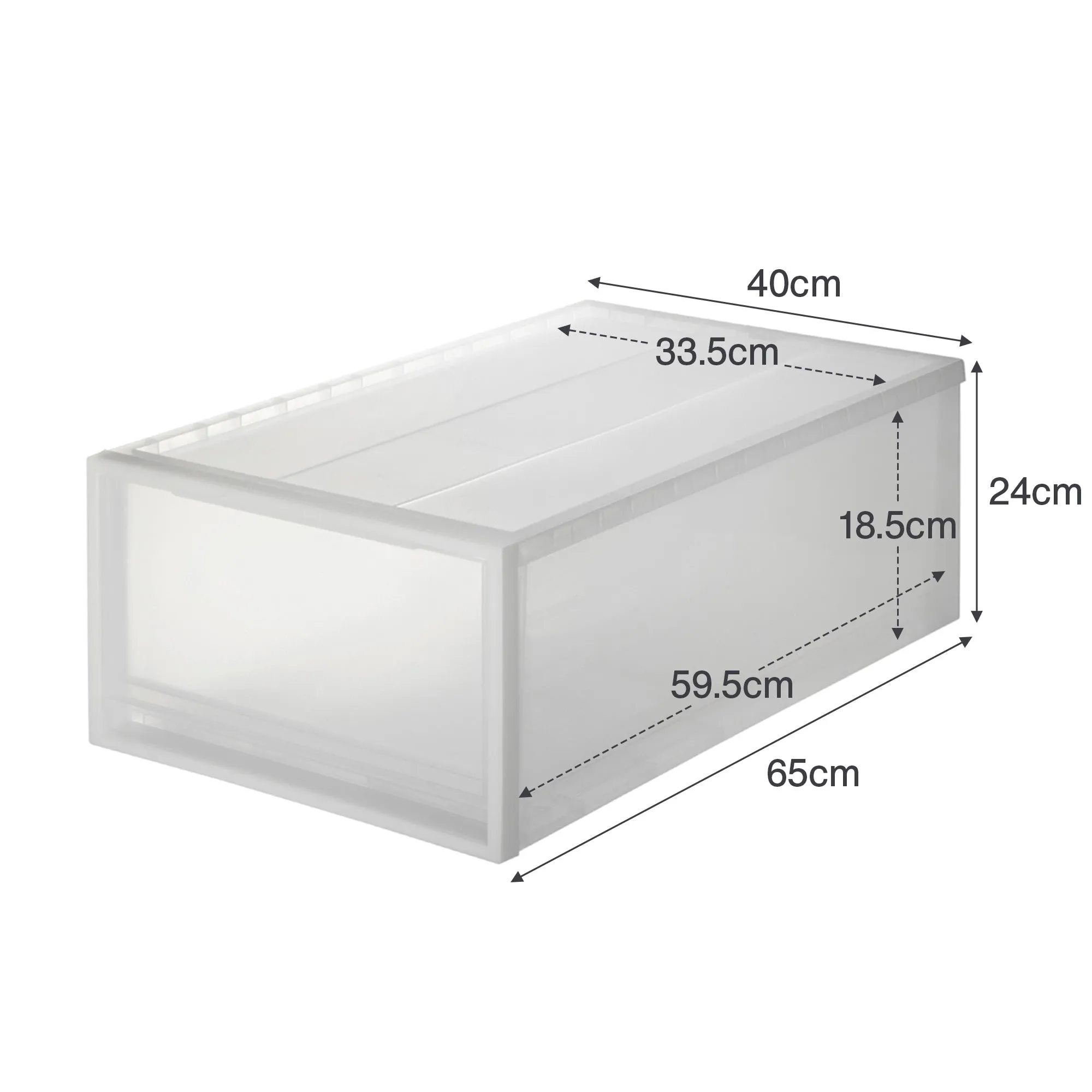 Polypropylene Storage Case Clothes Drawer (W40 x D65 cm)