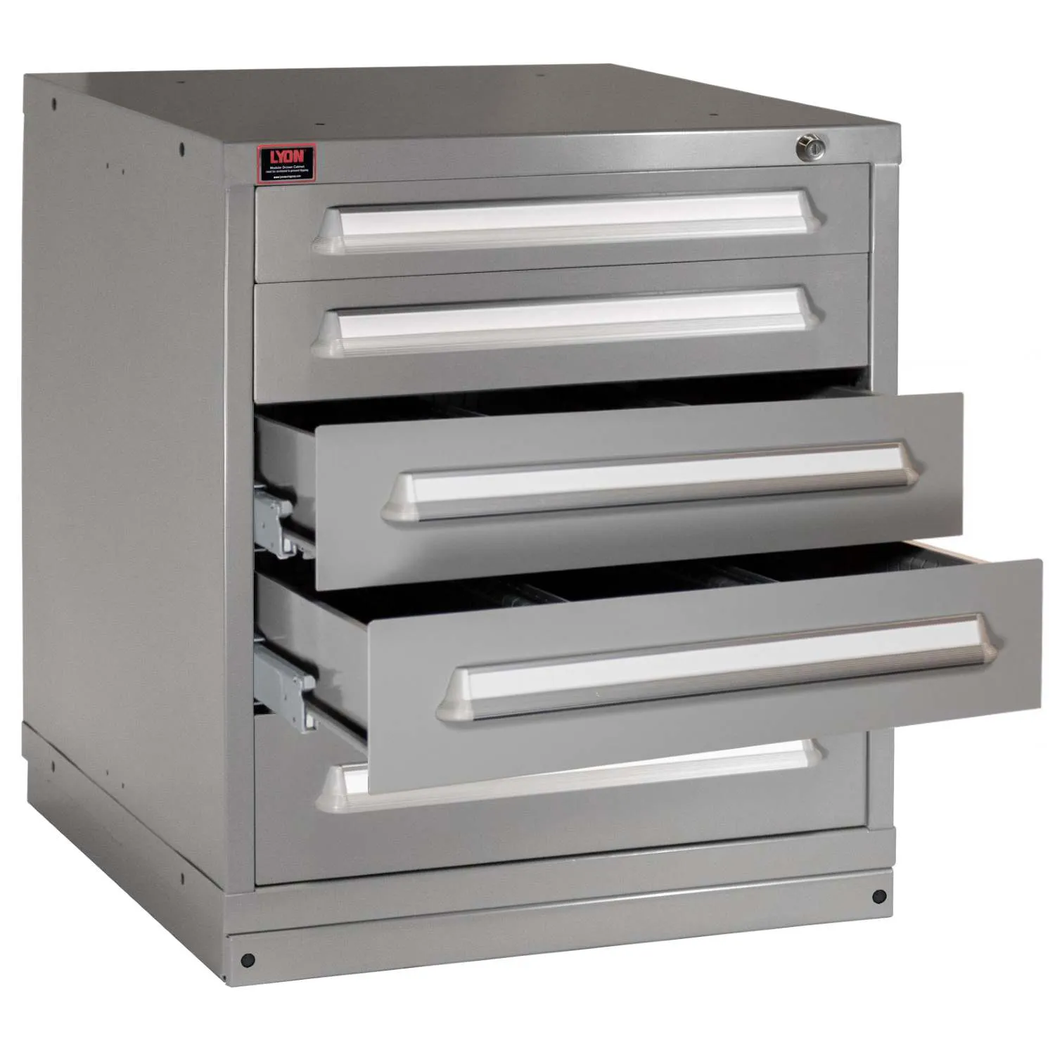 Quick Ship 5 Drawer Modular Cabinet with 104 Compartments Standard Wide Bench Height