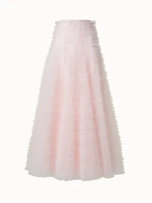 Ruched Tulle Maxi Skirt