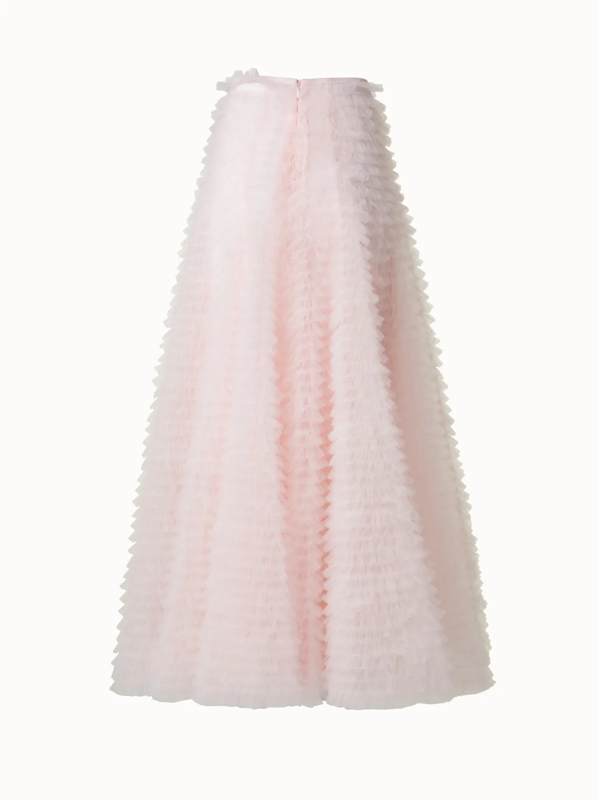 Ruched Tulle Maxi Skirt