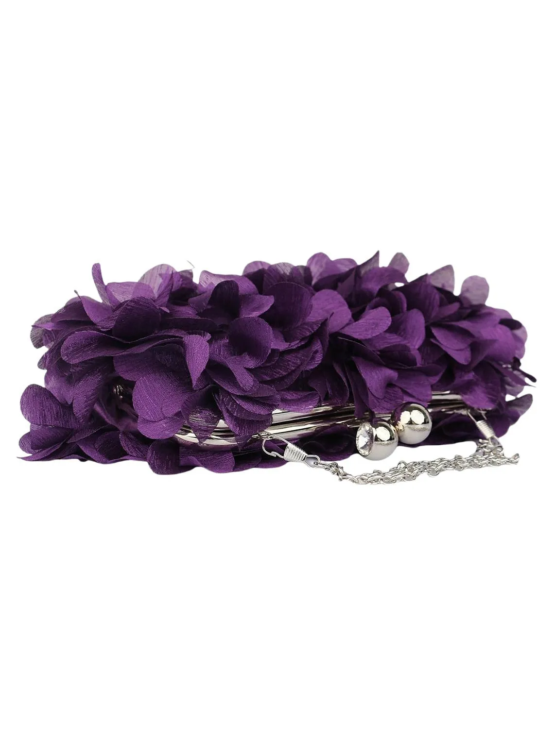 Satin Solid Color Rhinestone Chain Clutch Bags