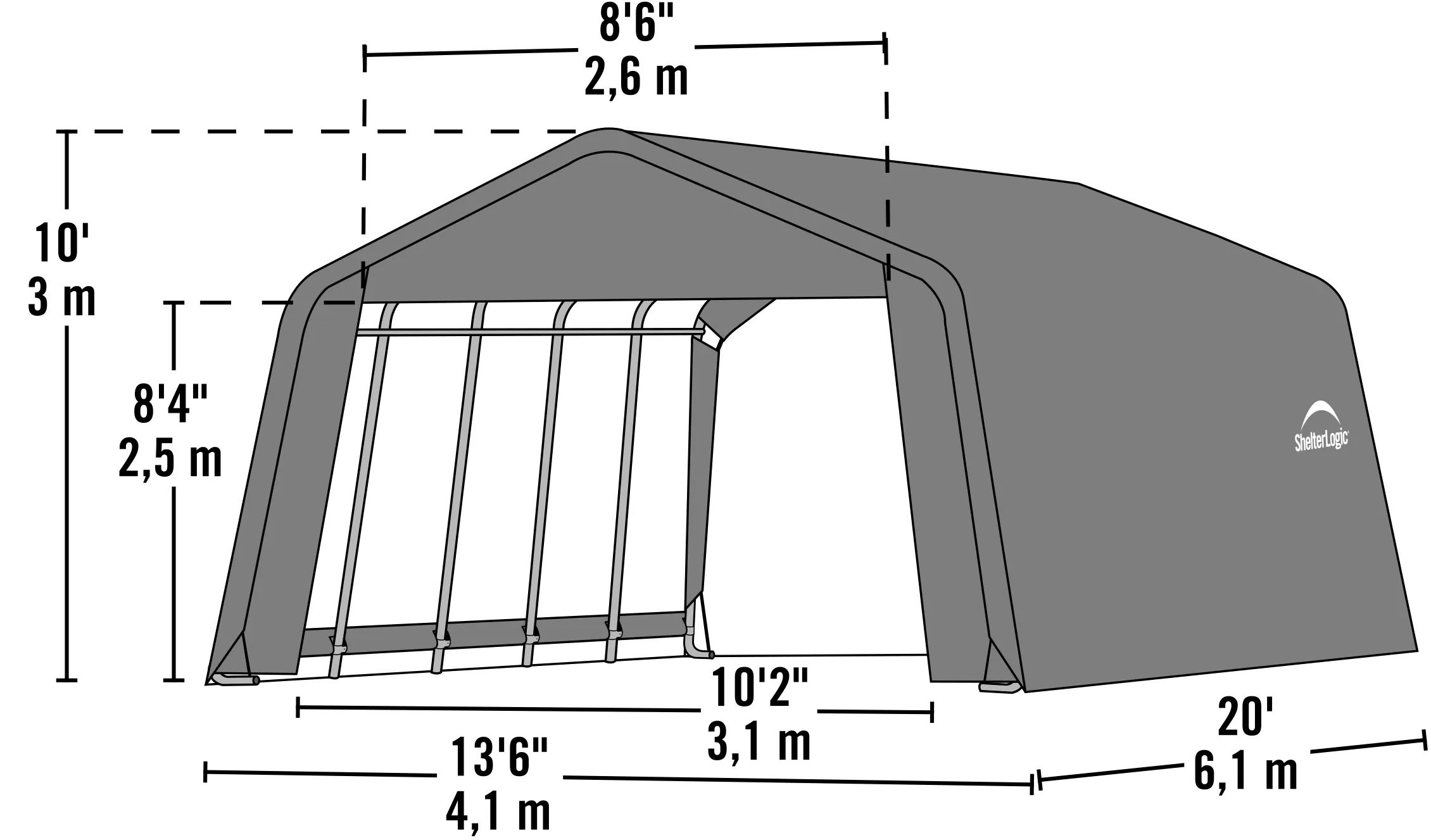ShelterLogic | ShelterCoat 13 x 20 ft. Wind and Snow Rated Garage Round Green STD