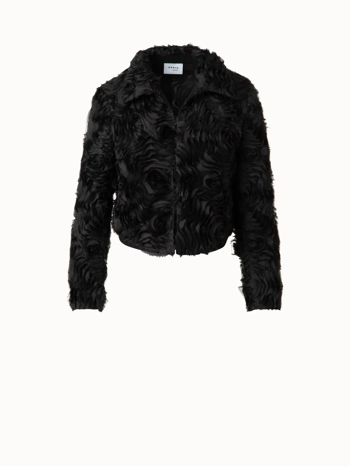 Short Jacket with 3D Carnation Embroidery