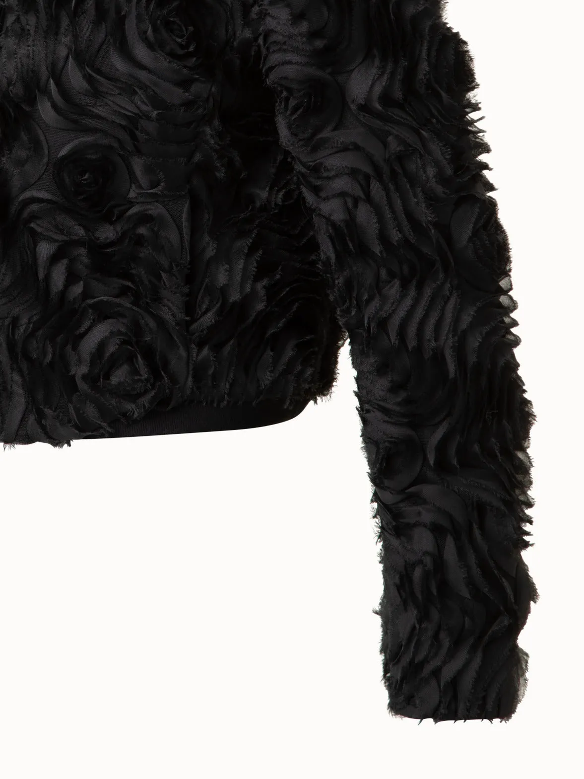 Short Jacket with 3D Carnation Embroidery