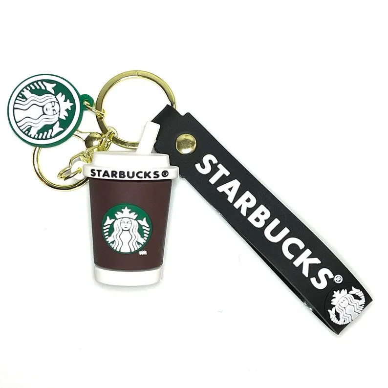 Star Bucks Coffee Brown Mug | Silicone Lanyard | Keychain