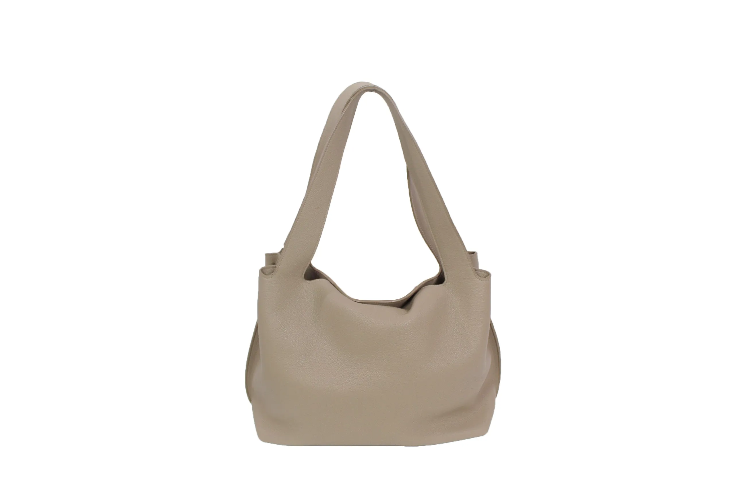 The Row | "Duplex" Pebbled Calfskin Hobo Bag