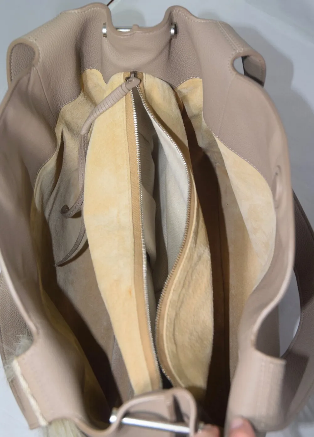 The Row | "Duplex" Pebbled Calfskin Hobo Bag
