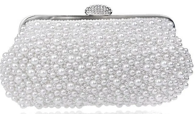 Women messenger beaded women vintage evening bags imitation pearl shell women bag shoulder bags,diamonds clutch bag for wedding