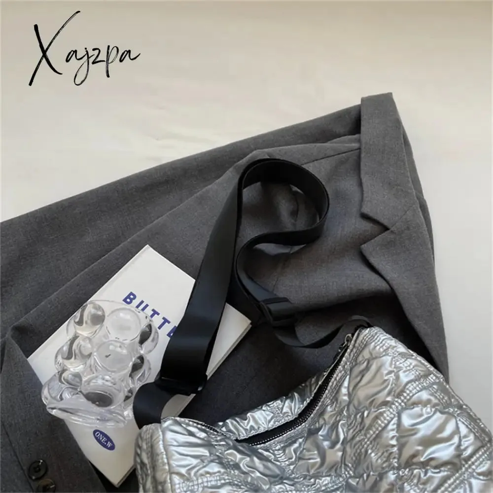 Xajzpa - Trend Padded Space Crossbody Bags for Women Quilted Down Fabric Cotton Purses and Handbags 2023 Fashion Travel Lady Shoulder Bag